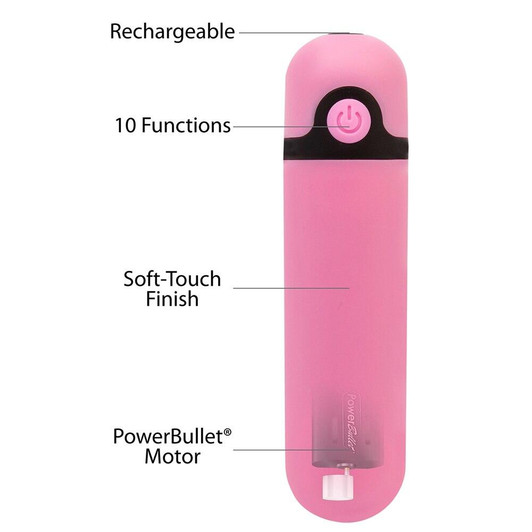 Simple & True 3.5" Rechargeable Bullet Vibrator in Pink at Bed Time Toys