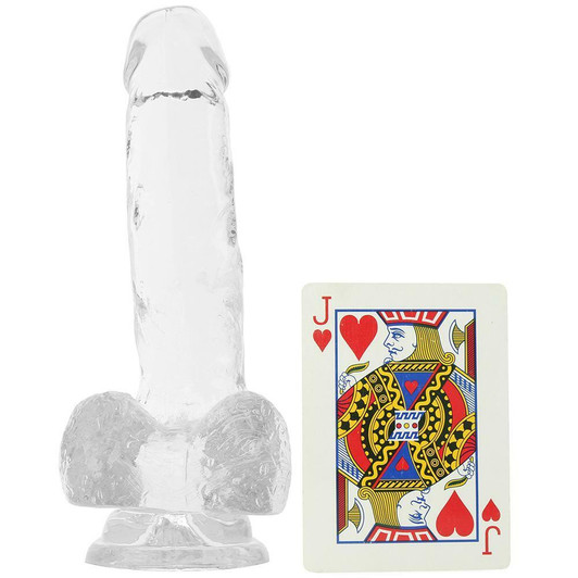 King Cock 6" Clear Cock with Balls at Bed Time Toys