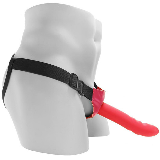 Hollow Curved Strap-On in Red at Bed Time Toys