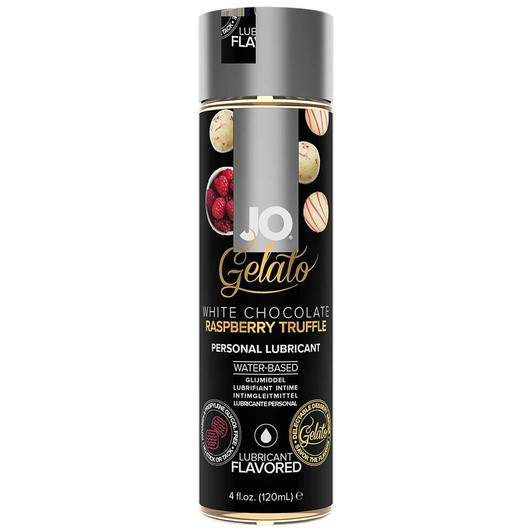 H2O Flavoured Gelato White Chocolate & Raspberry Truffle Lubricant in 4oz/120mL at Bed Time Toys