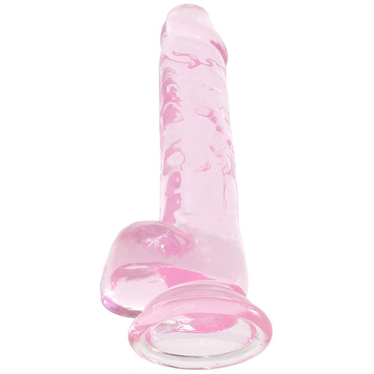 Naturally Yours 7 Inch Crystalline Dildo in Rose at Bed Time Toys