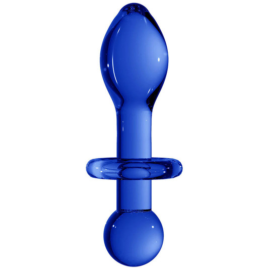 Chrystalino Rocker Glass Butt Plug in Blue at Bed Time Toys