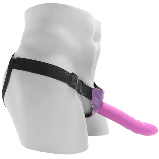 Hollow Curved Strap-On in Purple at Bed Time Toys