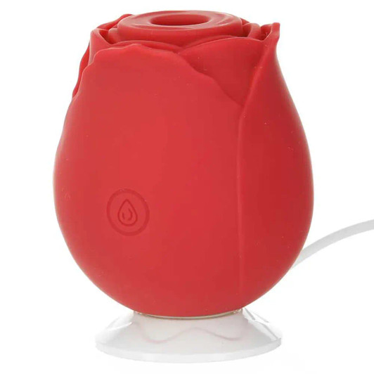 Rose Clitoral Suction Stimulator in Red at Bed Time Toys