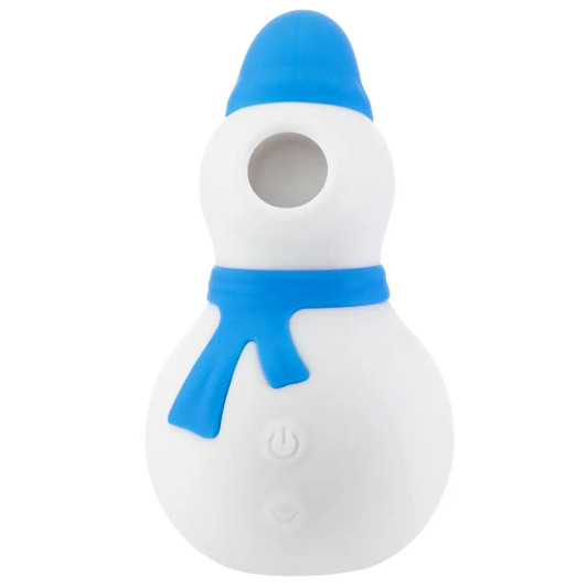 Snowy Kiss Clitoral Stimulator Snowman in Blue and White at Bed Time Toys