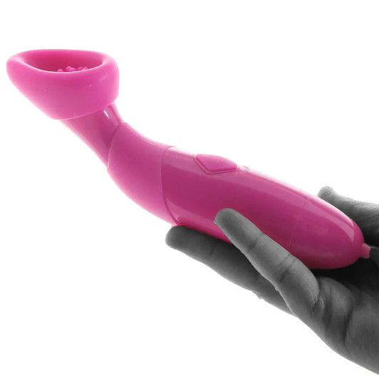 Intimate Vibrating Silicone Suction Pump in Pink at Bed Time Toys