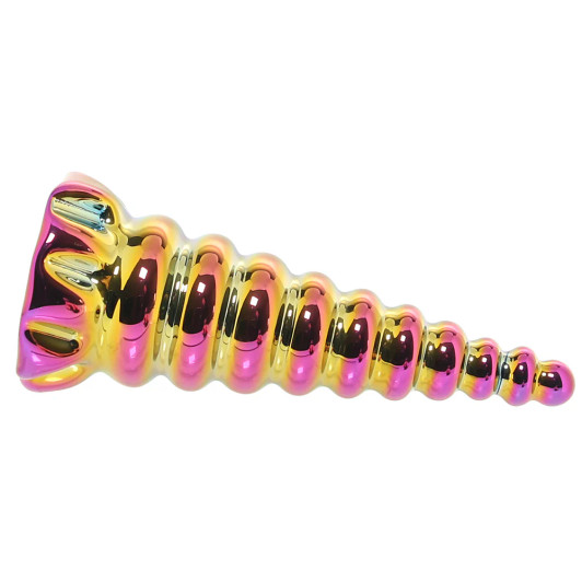 Twilight Rainbow Glass Dildo at Bed Time Toys