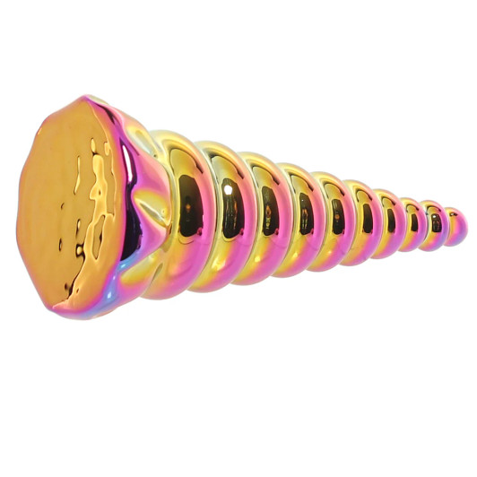 Twilight Rainbow Glass Dildo at Bed Time Toys