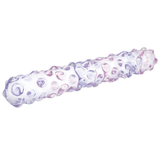 gläs 9 Inch Purple Rose Nubby Dildo at Bed Time Toys