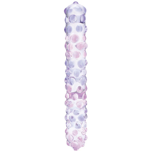 gläs 9 Inch Purple Rose Nubby Dildo at Bed Time Toys