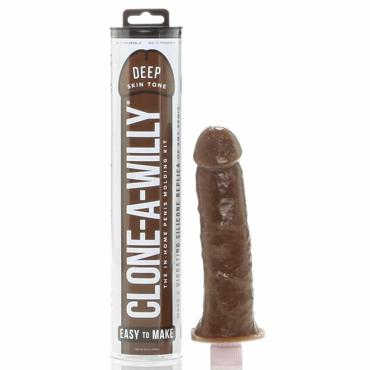 Clone-A-Willy Vibrator Kit in Deep Skin Tone at Bed Time Toys