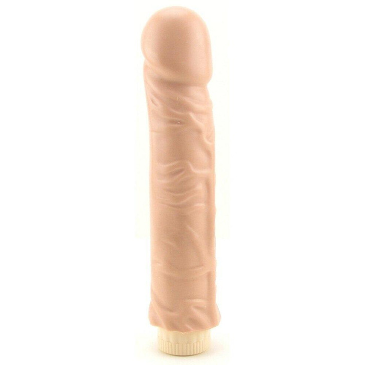 Quivering Cock 7 Inch Vibrating Dildo in White at Bed Time Toys