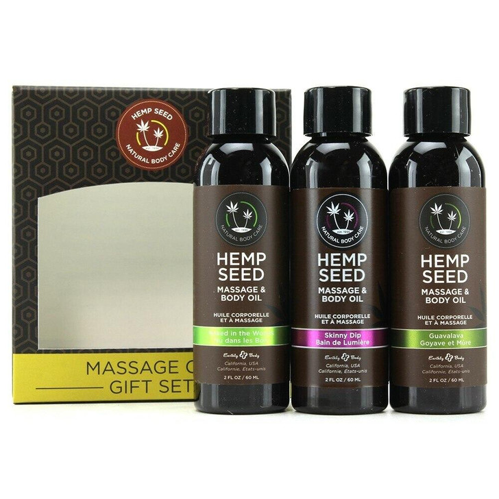 Hempseed Massage Oil Gift Set in 2oz/59mL x 3 at Bed Time Toys