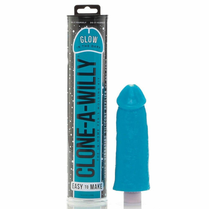 Clone-A-Willy Vibrator Kit in Glow-In-The-Dark Blue at Bed Time Toys
