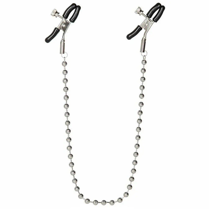nipple play Silver Beaded Nipple Clamps at Bed Time Toys
