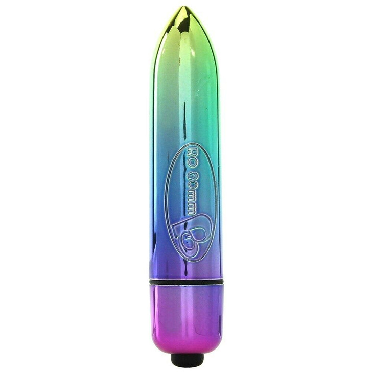 RO-80mm 7 Speed Rainbow Bullet Vibrator in Rainbow at Bed Time Toys