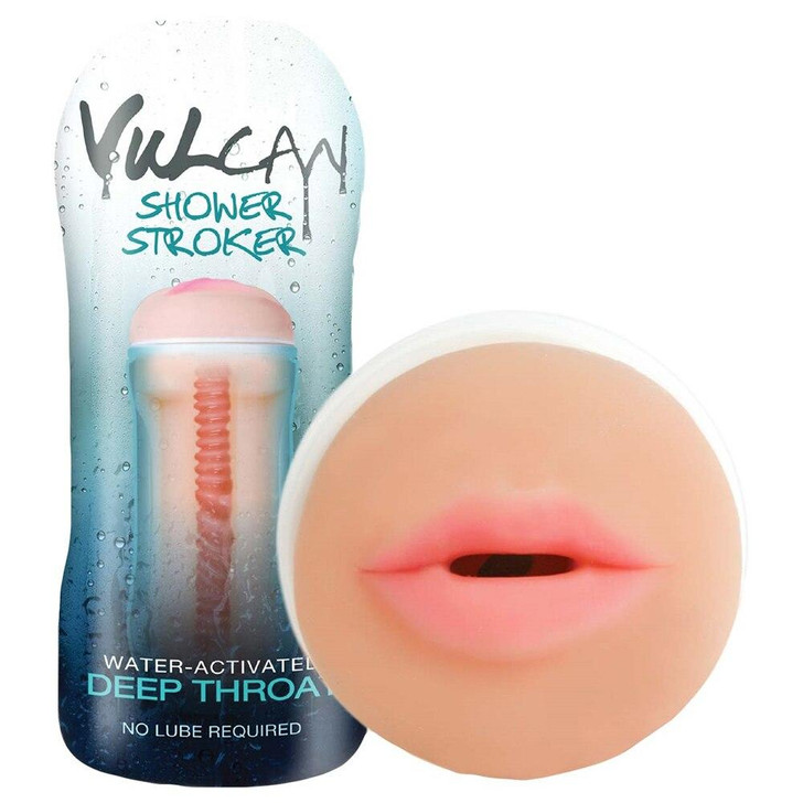 Cyberskin H20 Vulcan Shower Masturbator Water Activated Deep Throat at Bed Time Toys