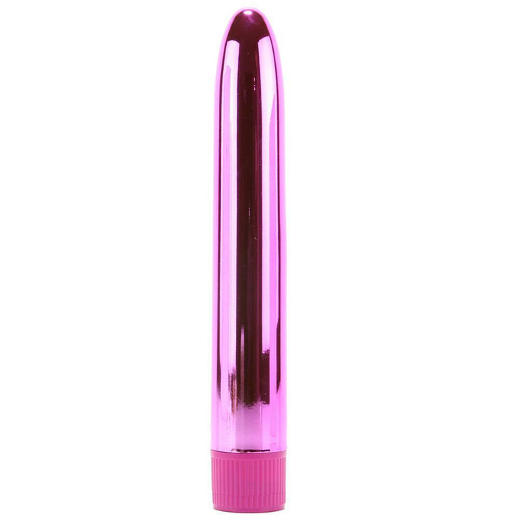 Classix 7" Slimline Rocket Vibrator in Metallic Pink at Bed Time Toys