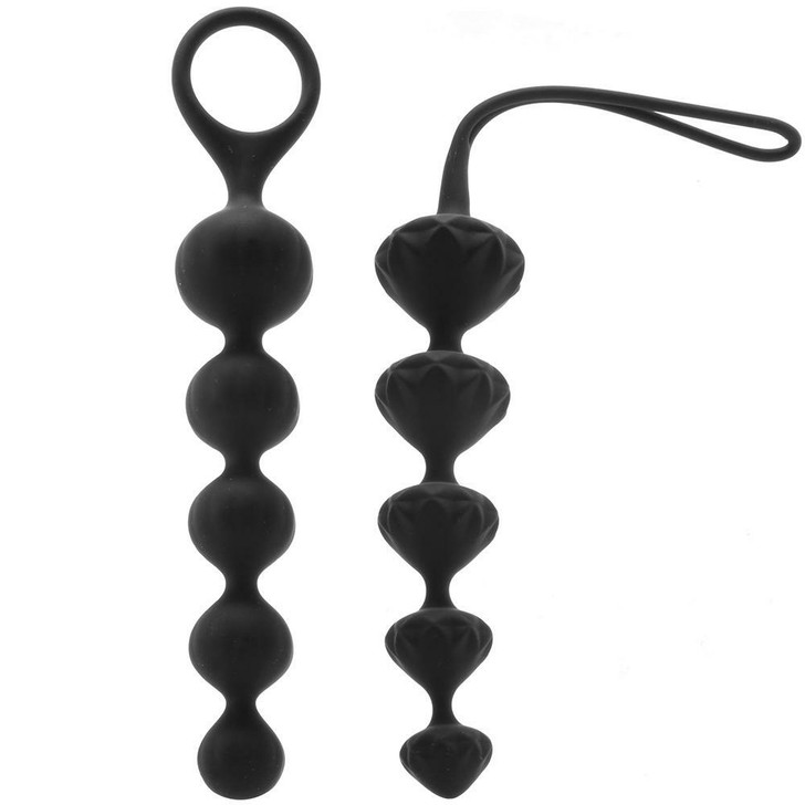 Satisfyer Soft Silicone Anal Beads in Black at Bed Time Toys
