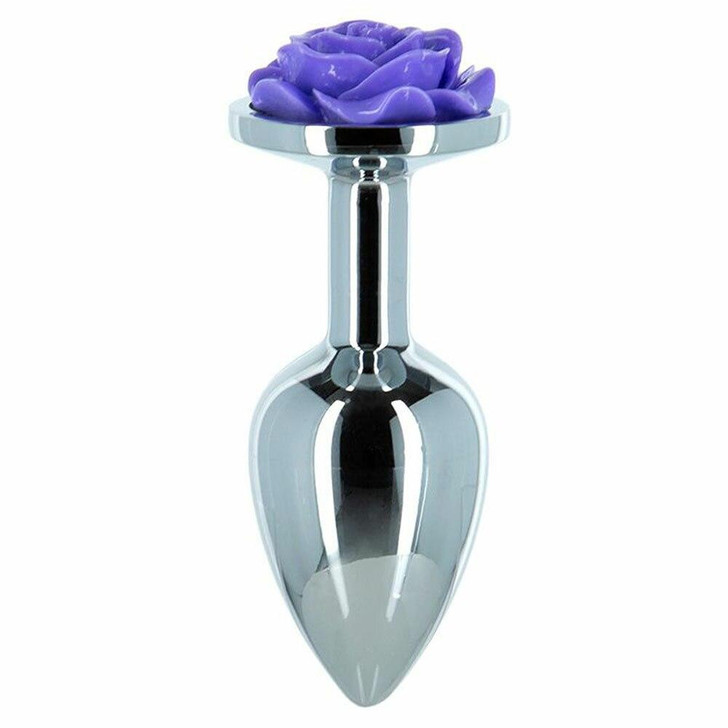 Lux Active 3” Metal Rose Butt Plug in Purple at Bed Time Toys