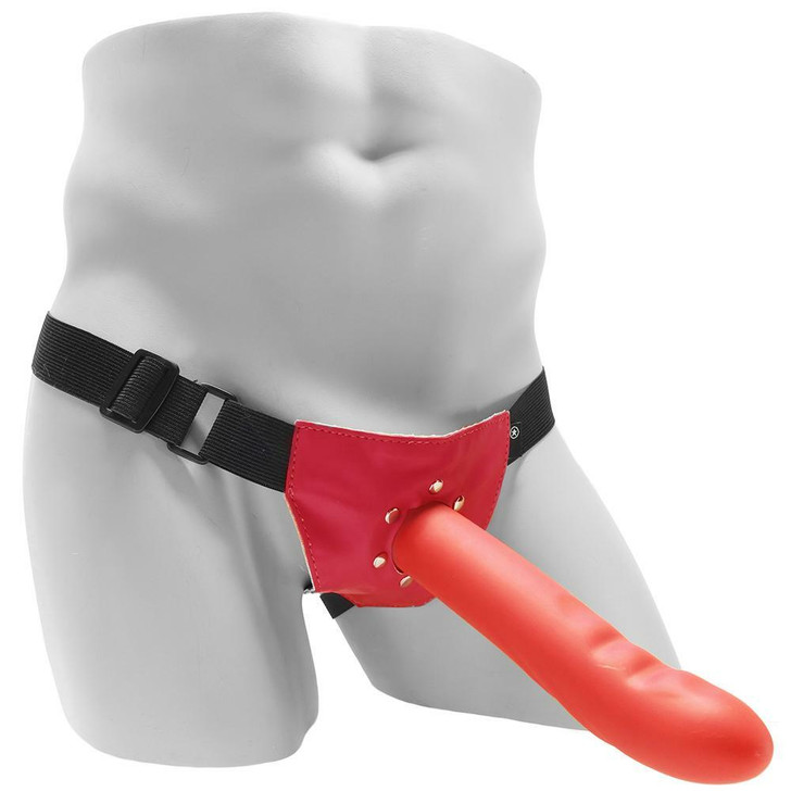 Hollow Curved Strap-On in Red at Bed Time Toys