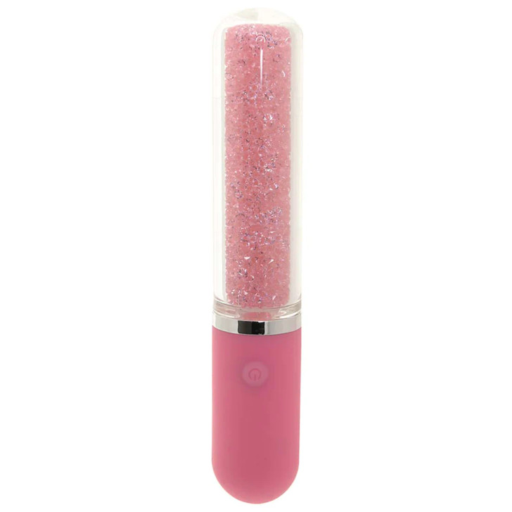 Stardust Charm Rechargeable Glass Vibrator in Pink at Bed Time Toys