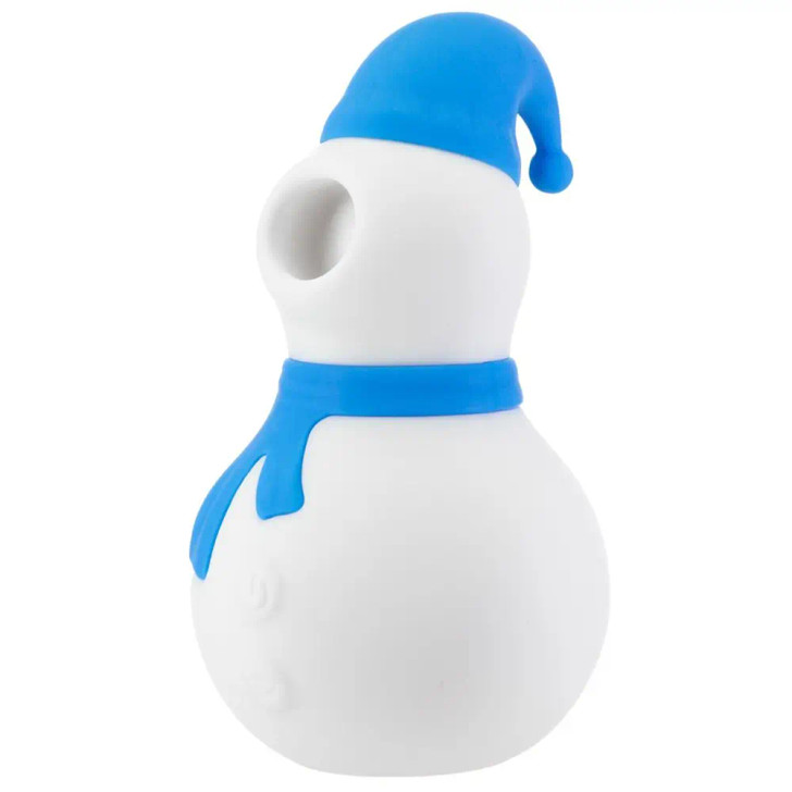 Snowy Kiss Clitoral Stimulator Snowman in Blue and White at Bed Time Toys