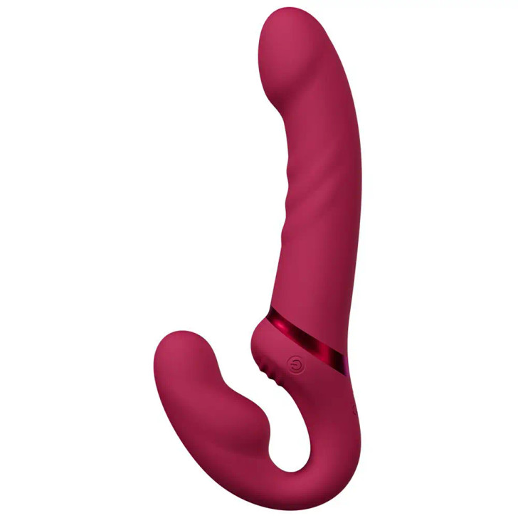 Lapis Vibrator Strapless Strap-On in Pink at Bed Time Toys