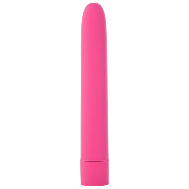 Pure Love 10 Function Classic 7” Smooth Vibrator in Pink at Bed Time Toys