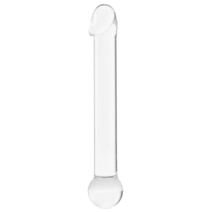gläs 7 Inch Realistic Head Glass Dildo at Bed Time Toys