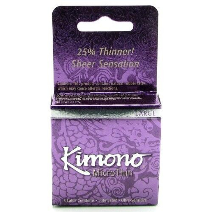 Kimono - MicroThin Large Condoms - 3 Pack at Bed Time Toys