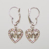 NY Heart Rhinestone Hanging Earrings