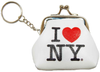 I Love NY White Coin Purse with Key Chain 