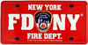 FDNY Red Tin License Plate Magnet 