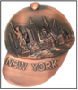 NY Color Flag Landmarks In Letters Metal Magnet