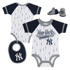 NY Yankees Baby Creeper Bib & Booties 3-pc Set - Pinstripe