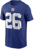 Saquon Barkley T-shirt - Blue NY Giants Adult Nike Cotton T-Shirt - front