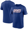 NY Giants Wordmark Adult T-Shirt - Blue