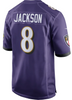 Lamar Jackson Youth Jersey - Purple Baltimore Ravens Kids Nike Game Jersey- back