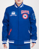 NY Giants Varsity Jacket - Blue Crest Emblem Wool Style Jacket