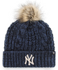 NY Yankees Ladies Meeko Cuff Knit Beanie - Navy