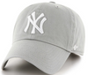 NY Yankees Clean Up Adjustable Cap - Grey Dad Hat