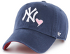 NY Yankees Clean Up Adjustable Cap - Navy with Pink Heart