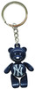 NY Yankees Metal Teddy Bear Keychain - Navy NY logo