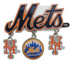 NY Mets Dangling Charms Magnet - 3 Logos