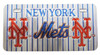 NY Mets Rubber Metallic Magnet - Pinstripe
