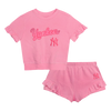Yankees Toddler French Terry Cotton 2-pc Set - Pink