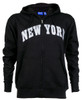 New York Black Zipper Hoodie