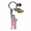 NYC Liberty Taxi Enamel Keyring - Pink