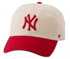 NY Yankees Clean Up Adjustable Cap - Bone and Red Dad Hat